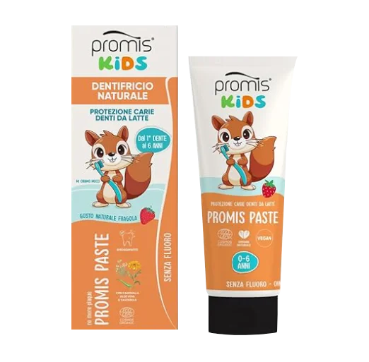 Promis KIDS - naturalna pasta do zębów dla dzieci 0-6 lat bez fluoru o smaku truskawkowym 50 ml